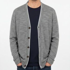 Hugo Boss Orange Cotton Cardigan in Heather Grey